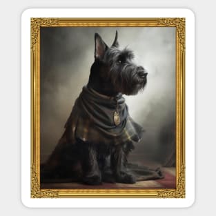 Stalwart Scottish Terrier - Medieval Chieftain  (Framed) Sticker
